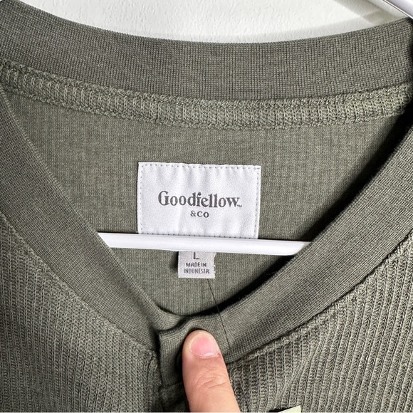 Goodfellow - Men’s Waffle Knit Long Sleeve Men’s Shirt Henley - Size Large NWT - Picture 9 of 9